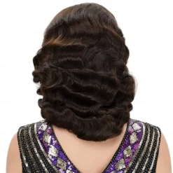 1920s Wig Finger Wave The Great Gatsby Curly Long Wig Vintage Wigs for Women Lady Synthetic Heat Resistant Full Wigs Cosplay Costume Fancy Dress