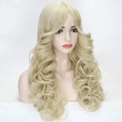 70s Wigs For Women Big Blonde Vintage Wig 80s Disco Wig Feathered Sides Big Wavy Curly Costume Wig For Women Halloween Wigs