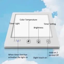 SAD Light Therapy Lamp 10000 Lux UV-free LED Night Light Portable 3000-6500K Touch Control 3 Modes Brightness Adjustable Light Therapy Lamp