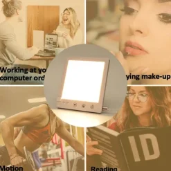 SAD Light Therapy Lamp 10000 Lux UV-free LED Night Light Portable 3000-6500K Touch Control 3 Modes Brightness Adjustable Light Therapy Lamp