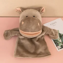 Safari Buddies Hand Puppets Set of 6 (Elephant Tiger Parrot Giraffe Monkey Zebra) Soft Plush Animal Hand Puppets For Toddlers And Kids