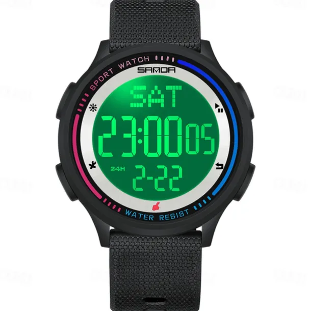 SANDA 6158 Men LED Digital Military Watch Man Sports Watches Outdoor 5Bar Waterproof Wristwatches Male Clock