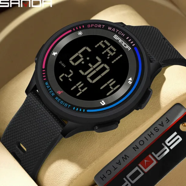 SANDA 6158 Men LED Digital Military Watch Man Sports Watches Outdoor 5Bar Waterproof Wristwatches Male Clock