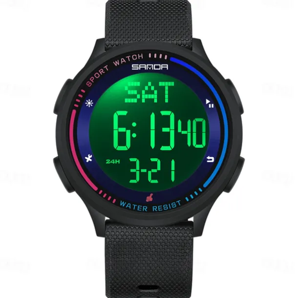 SANDA 6158 Men LED Digital Military Watch Man Sports Watches Outdoor 5Bar Waterproof Wristwatches Male Clock