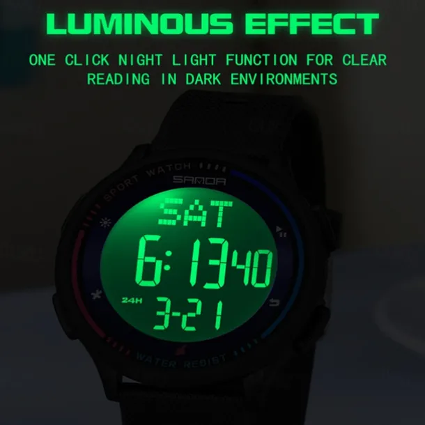 SANDA 6158 Men LED Digital Military Watch Man Sports Watches Outdoor 5Bar Waterproof Wristwatches Male Clock