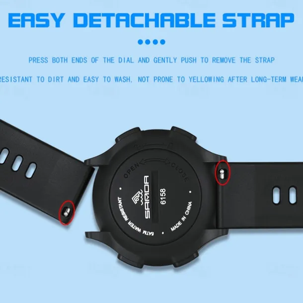 SANDA 6158 Men LED Digital Military Watch Man Sports Watches Outdoor 5Bar Waterproof Wristwatches Male Clock