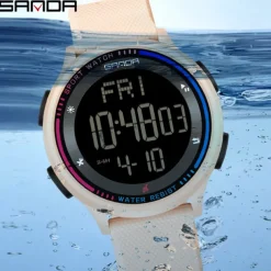 SANDA 6158 Men LED Digital Military Watch Man Sports Watches Outdoor 5Bar Waterproof Wristwatches Male Clock