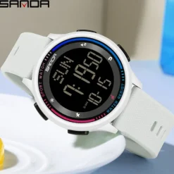 SANDA 6158 Men LED Digital Military Watch Man Sports Watches Outdoor 5Bar Waterproof Wristwatches Male Clock