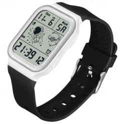 SANDA Men Digital Watch Creative Fashion Wristwatch Shock Resistant Minute Repeater Luminous Stopwatch Alarm Clock TPU Watch