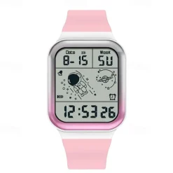 SANDA Men Digital Watch Creative Fashion Wristwatch Shock Resistant Minute Repeater Luminous Stopwatch Alarm Clock TPU Watch