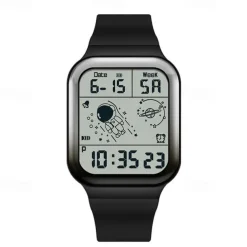 SANDA Men Digital Watch Creative Fashion Wristwatch Shock Resistant Minute Repeater Luminous Stopwatch Alarm Clock TPU Watch