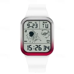 SANDA Men Digital Watch Creative Fashion Wristwatch Shock Resistant Minute Repeater Luminous Stopwatch Alarm Clock TPU Watch