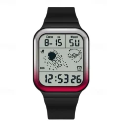 SANDA Men Digital Watch Creative Fashion Wristwatch Shock Resistant Minute Repeater Luminous Stopwatch Alarm Clock TPU Watch