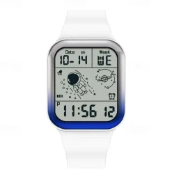 SANDA Men Digital Watch Creative Fashion Wristwatch Shock Resistant Minute Repeater Luminous Stopwatch Alarm Clock TPU Watch