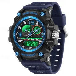 SANDA Men Digital Watch Fashion Casual Business Wristwatch Luminous Stopwatch Alarm Clock Calendar TPU Watch