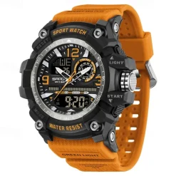 SANDA Men Digital Watch Fashion Casual Business Wristwatch Luminous Stopwatch Alarm Clock Calendar TPU Watch