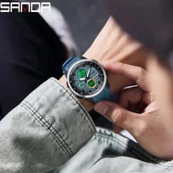 SANDA Men Digital Watch Fashion Casual Business Wristwatch Luminous Stopwatch Alarm Clock Countdown TPU Watch