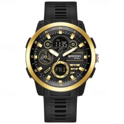 SANDA Men Digital Watch Fashion Casual Business Wristwatch Luminous Stopwatch Alarm Clock Countdown TPU Watch