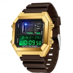 SANDA Men Digital Watch Fashion Casual Wristwatch Shock Resistant Luminous Stopwatch Alarm Clock Countdown TPU Watch