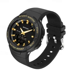 SANDA Men Digital Watch Fashion Casual Wristwatch Shock Resistant Luminous Stopwatch Alarm Clock Countdown Resin Watch