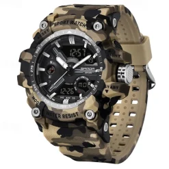 SANDA Men Digital Watch Outdoor Sports Fashion Casual Luminous Stopwatch Alarm Clock Waterproof TPU Watch