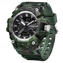 SANDA Men Digital Watch Outdoor Sports Fashion Casual Luminous Stopwatch Alarm Clock Waterproof TPU Watch