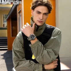 SANDA Men Digital Watch Outdoor Sports Fashion Casual Luminous Stopwatch Alarm Clock Waterproof TPU Watch