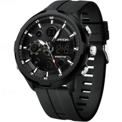 SANDA Men Digital Watch Outdoor Sports Fashion Casual Luminous Stopwatch Alarm Clock Calendar Silicone Gel Watch