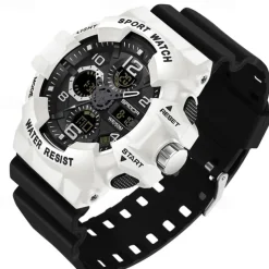 SANDA Men Digital Watch Outdoor Sports Fashion Wristwatch Luminous Stopwatch Alarm Clock Calendar TPU Watch