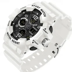SANDA Men Digital Watch Outdoor Sports Fashion Wristwatch Luminous Stopwatch Alarm Clock Calendar TPU Watch