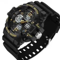 SANDA Men Digital Watch Outdoor Sports Fashion Wristwatch Luminous Stopwatch Alarm Clock Calendar TPU Watch