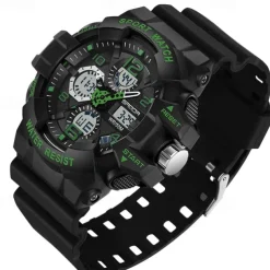 SANDA Men Digital Watch Outdoor Sports Fashion Wristwatch Luminous Stopwatch Alarm Clock Calendar TPU Watch