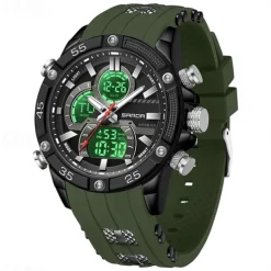 SANDA Men Digital Watch Outdoor Sports Fashion Wristwatch Luminous Alarm Clock Waterproof Decoration Silicone Watch