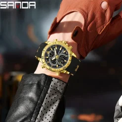 SANDA Men Digital Watch Outdoor Sports Fashion Wristwatch Luminous Alarm Clock Waterproof Decoration Silicone Watch