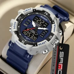 SANDA Men Digital Watch Outdoor Sports Fashion Wristwatch Luminous Stopwatch Alarm Clock Countdown TPU Watch