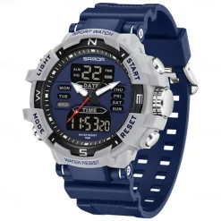 SANDA Men Digital Watch Outdoor Sports Fashion Wristwatch Luminous Stopwatch Alarm Clock Countdown TPU Watch