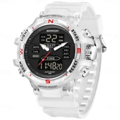SANDA Men Digital Watch Outdoor Sports Fashion Wristwatch Luminous Stopwatch Alarm Clock Countdown TPU Watch