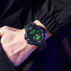 SANDA Men Digital Watch Outdoor Sports Fashion Wristwatch Luminous Stopwatch Alarm Clock Countdown TPU Watch