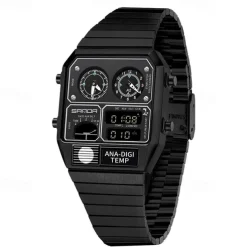 SANDA Men Digital Watch Sports Fashion Casual Business Minute Repeater Stopwatch Alarm Clock Waterproof Steel Watch