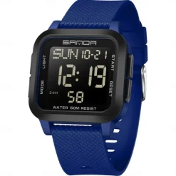 SANDA Men Digital Watch Sports Fashion Casual Business Luminous Alarm Clock Waterproof Decoration TPU Watch