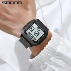 SANDA Men Digital Watch Sports Fashion Casual Business Luminous Alarm Clock Waterproof Decoration TPU Watch