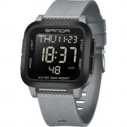 SANDA Men Digital Watch Sports Fashion Casual Business Luminous Alarm Clock Waterproof Decoration TPU Watch