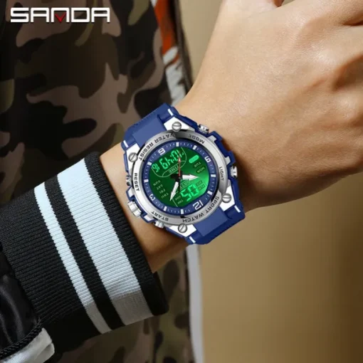 SANDA Men Tactical Military Watches G-Style Clock For Man Sport Watch Mens Brand Luxury Analog Shock Waterproof 50m Quartz Wristwatch