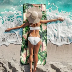 Sandproof Beach Towel Soft Cover Blanket Tropical Pug Large 3D Print Pattern Towel Bath Towel Beach Sheet Blanket Classic 100% Micro Fiber Comfy Blankets