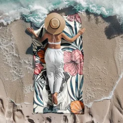 Sandproof Beach Towel Soft Cover Blanket Tropical Pug Large 3D Print Pattern Towel Bath Towel Beach Sheet Blanket Classic 100% Micro Fiber Comfy Blankets