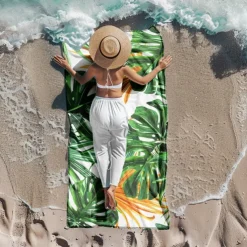 Sandproof Beach Towel Soft Cover Blanket Tropical Pug Large 3D Print Pattern Towel Bath Towel Beach Sheet Blanket Classic 100% Micro Fiber Comfy Blankets