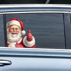 Santa Claus Car Stickers Car Window Waterproof Stickers Fun Car Decoration Stickers 10pcs 5 Left 5 Right