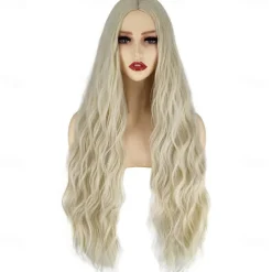 Sarah Sanderson Wig Hocus Pocus 2 Long Blonde Wigs for Women Middle Part Wavy Witch Wig Accessory for Party Daily Halloween Wigs