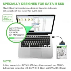 SATA To USB 3.0 / 2.0 Cable Up To 6 Gbps For 2.5 Inch External HDD SSD Hard Drive, SATA 3 22 Pin Adapter USB 3.0 To Sata III Cord