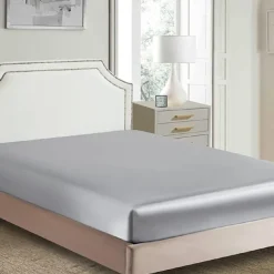 Sateen Fitted Sheet Solid Color Simulation Silk Bed Sheet Simple and Comfortable Anti-Wrinkle